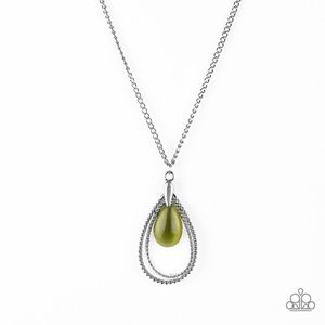 New! Paparazzi Teardrop Tranquility Green Necklace